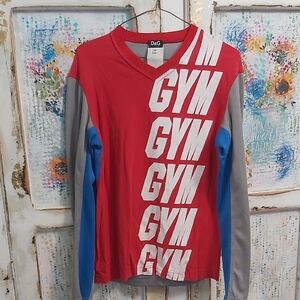 D&G Red Long Sleeve Gym Shirt